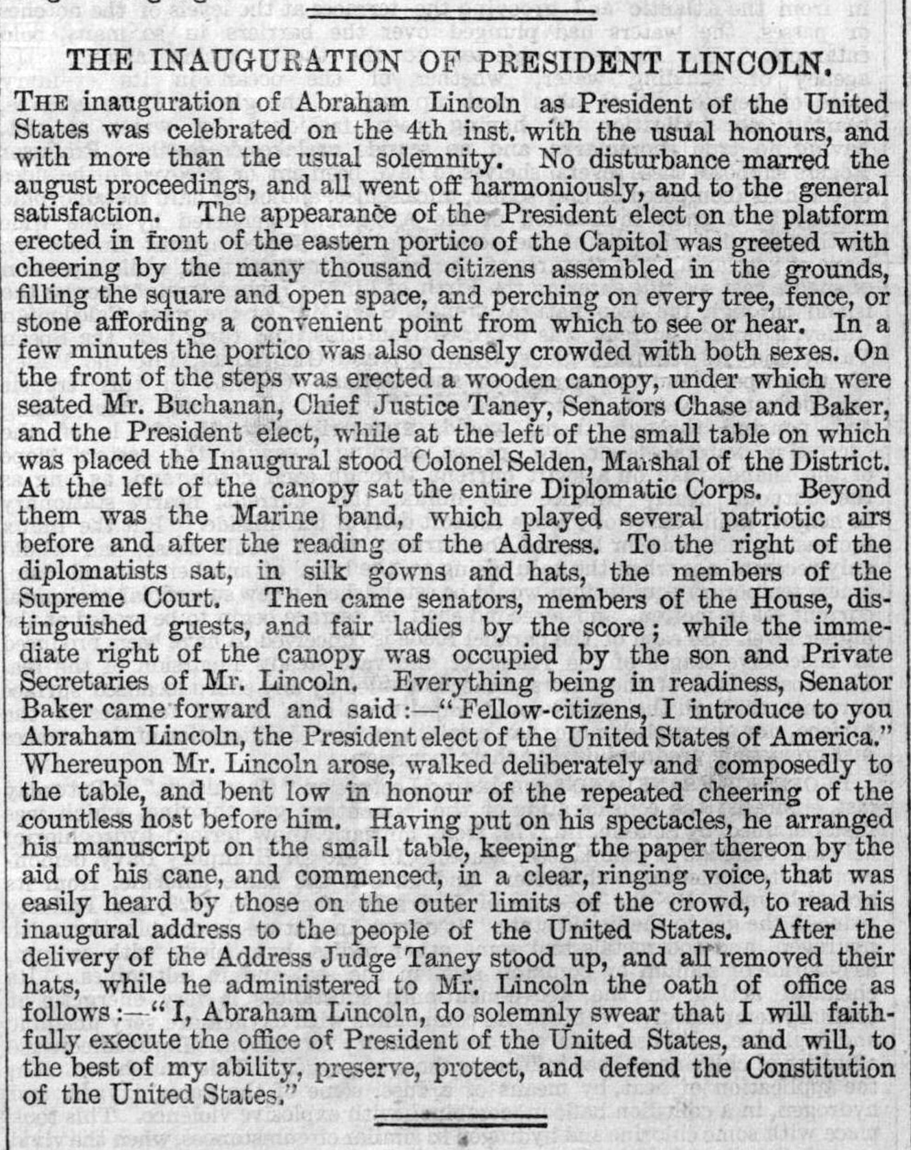Lincoln address text